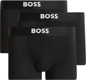 BOSS 3-Pack ONE Stretch Cotton Trunks in White/grey/black at Nordstrom, Size Xx-Large