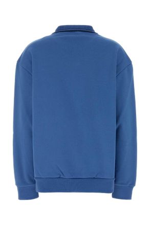 Miu Miu Womens Cerulean Blue Cotton Oversize Polo Shirt Azzurro Exterior Exterior: T-shirts And Polos