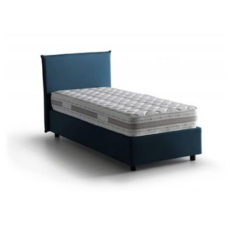Talamo Italia Talamo Italia - Cama Individual Brunella, Cama Contenedor Con Revestimiento De Tela, 100% Made In Italy, Apertura Frontal, Con Colch&oacute;n Cm 80x190 Inclu
