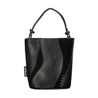 Desigual Studded Bucket Handbag - Dames - Tassen - Zwart - Maat: ONE Size Leer