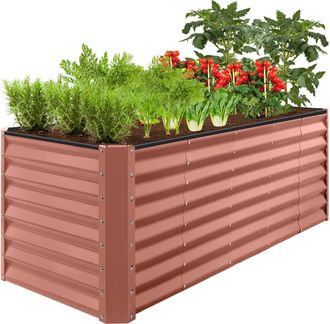 Best Choice Products 8x2x2ft Outdoor Metal Raised Garden Bed, Planter Box for Vegetables, Flowers, Herbs