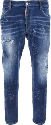 Dsquared2 Blue Regular Fit Ripped Jeans