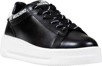 Love Moschino Womens Black And White Synthetic Chunky Sneakers Leather