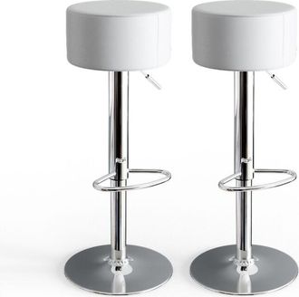 Vicco Taburete de bar conjunto de 2, Blanco, 33 x 92 cm 2 partes