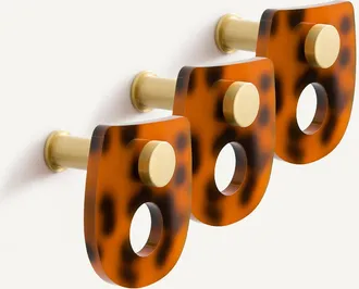 AM.PM Set van 3 kapstokken in gekleurd acetaat, Paula