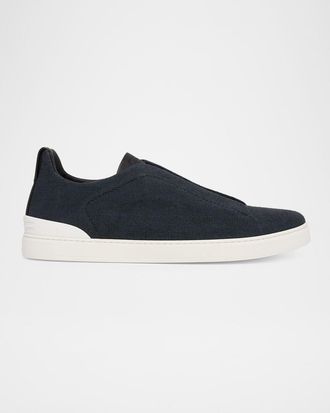 Ermenegildo Zegna Men & apos;s Triple Stitch Osai Cashmere Low-Top Sneakers