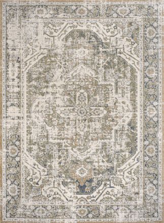 Jonathan Y Designs Keesha Bold Distressed Medallion Low-Pile Machine-Washable Blue/Cream Area Rug