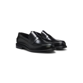 BOSS Brush-off leather college loafers made in Italy
