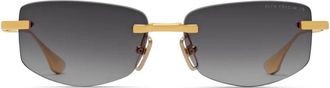 Dita Eyewear Trysim.75 Rimless Rectangular Sunglasses with Gold-tone Accents