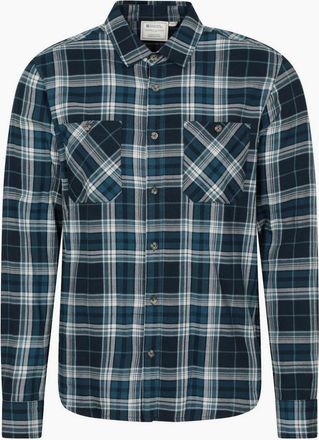 Mountain Warehouse Mens Mountain Warehouse Mens Maine Flannel Long-Sleeved Shirt - Blue - Size: 42/Regular