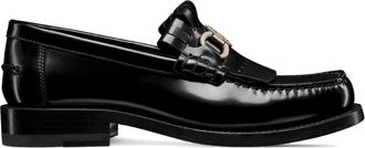 Dior Embleem Loafers met Franjes - Dames - Loafers - Zwart - 39 1/2 EU - Leer - Schoenen