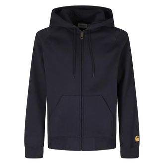 Carhartt Work in Progress Hooded Chase Jacket - Heren - Vesten met rits - Blauw - L - Katoen - Hoodies & sweatvesten
