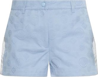 Casablanca Monogram Mini Shorts - Dames - Bermuda - Blauw - XS - Katoen - Korte Broeken