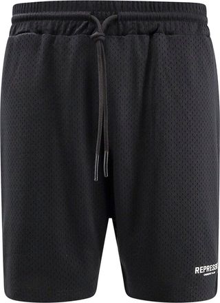 Represent Nylon Bermuda Shorts With Frontal Logo Print-Uomo