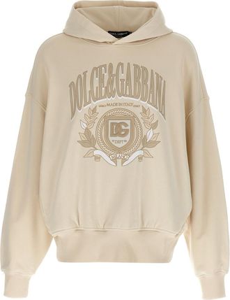 Dolce & Gabbana Beige Embroidered Hoodie