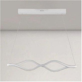 Trade Shop Lampadario a Sospensione Led 58 w Onda Infinito Cristallo Ondulato Bianco 32125 - - Trade Shop Traesio