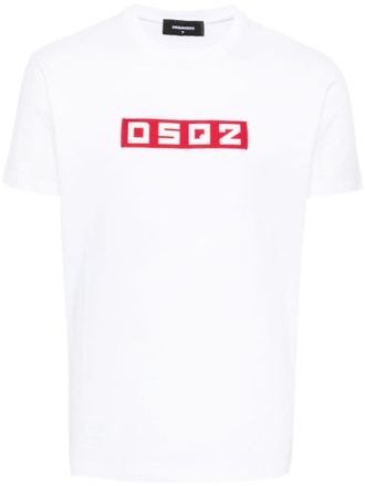 Dsquared2 White DSQ2 logo-appliqu T-shirt