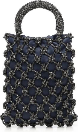 Rosantica Kristal-versierde Tote Bag - Dames - Mini tas - Blauw - ONE Size - Satijn - Tassen