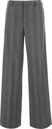 Pantaloni Torino Wijde broek - Dames - Broeken - Grijs - Maat: S Leer