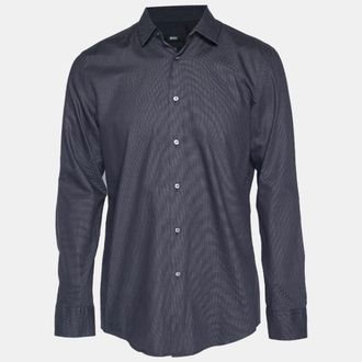 HUGO BOSS Boss By Hugo Boss Black Patterned Cotton Shirt