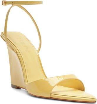 Schutz Elodie Ankle Strap Wedge Sandal in New Yellow at Nordstrom, Size 6.5