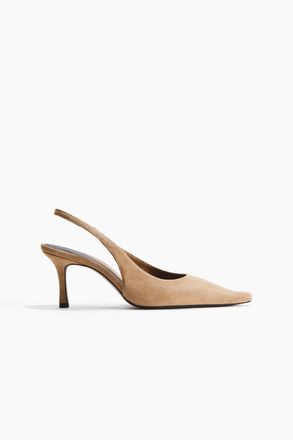 H&M Slingpumps aus Veloursleder - Yellow
