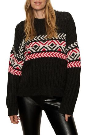 Sanctuary Intarsia Sweater in Black/Multi at Nordstrom, Size Small