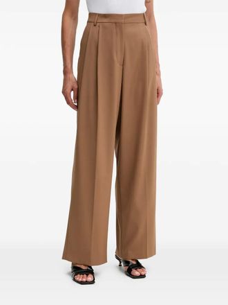 Fracomina pleated wide-leg trousers - Brown