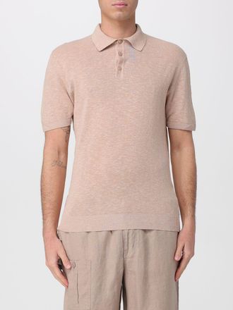 Blauer Polo in lino e cotone Blauer