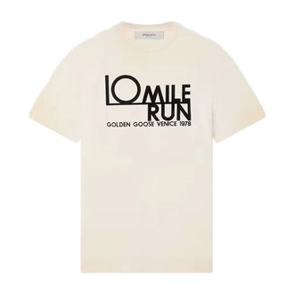 Golden Goose T-Shirt 10 Mile Run - - Tops - Uomo - Beige - L