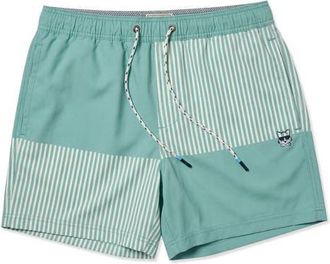 Party Pants Tristan Party Starter 5-Inch Swim Trunks in Teal at Nordstrom, Size Xx-Large
