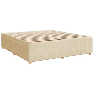 vidaXL Cama Sin Colch&oacute;n Tela Color Crema 180x200 Cm Vidaxl