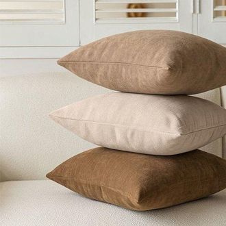 OEM Juego De 3 Fundas Decorativas De Chenilla Para Cojines De Sof&aacute;, Suaves Y C&oacute;modas Para El Sal&oacute;n Y El Dormitorio, Blanco + Azul + Gris, 50 X 50 Cm