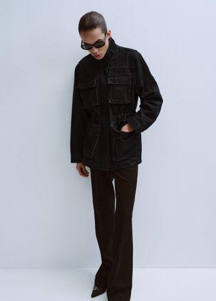 Mango Parka denim oversize tasche blu - Donna - S - MANGO