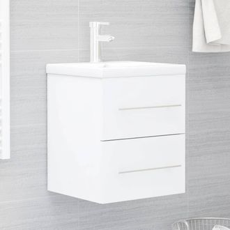 vidaXL Armario Para Lavabo Madera Contrachapada Blanco 41x38,5x48 Cm Vidaxl
