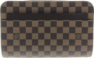 Louis Vuitton Ebene Coated Canvas Clutch Bag (Pre-Owned)