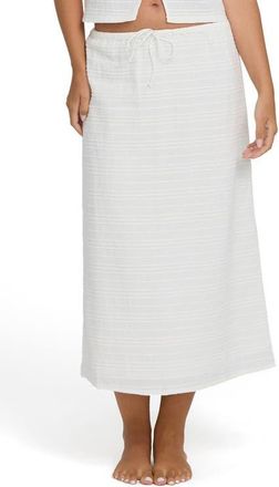 Billabong Your Call Stripe Cotton Maxi Skirt in Salt Crystal at Nordstrom, Size X-Small
