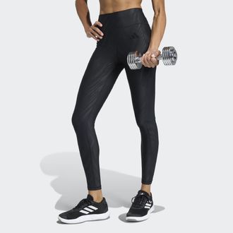 adidas Trainingstights ADIDAS PERFORMANCE OPTIME AOP FULL-LENGTH LEGGINGS, Damen, Gr. M, N-Gr, schwarz, Obermaterial: 77% Polyester, 23% Elasthan, 7/8-L&auml;nge,