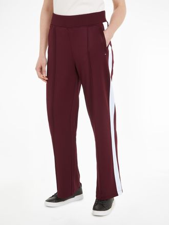 Tommy Hilfiger Sweathose TOMMY HILFIGER BLOCKED STRIPE RW PANT, Damen, Gr. M (38), N-Gr, rot (deep_rouge), Sweatware, Obermaterial: 96% Polyester, 4% Elasthan, unifa