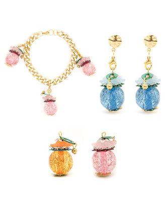 Amir Slama interchangeable bracelet and earrings - Gold