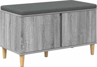 vidaXL Banco De Entrada Con Coj&iacute;n Gris Sonoma 80 X 38 X 46 Cm Vidaxl