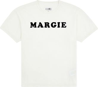 Maison Margiela White Crew Neck Printed Cotton T-Shirt
