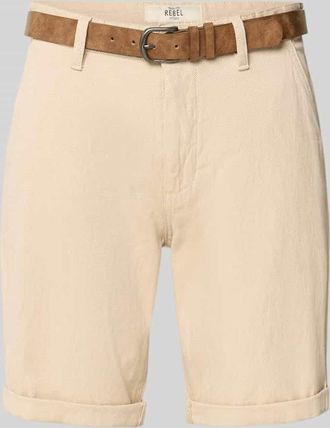 Redefined Rebel Bermudas mit G&uuml;rtel und Eingrifftaschen Modell NEBRASKA in Offwhite, Gr&ouml;&szlig;e XXL