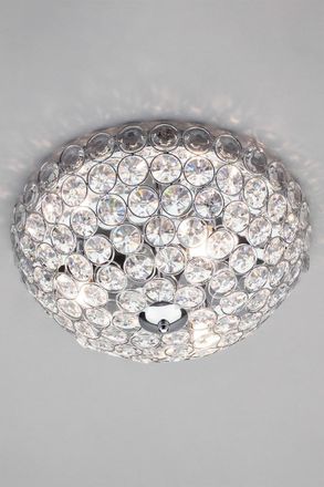 BHS Ava Flush Ceiling Light in Metallic Silver