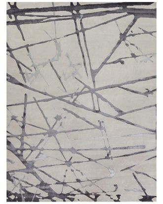 Exquisite Rugs Space Age Hand Knotted Wool/Bamboo Silk Area Rug