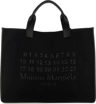 Maison Margiela Tassen, Heren, Zwart, ONE Size, Zwarte Stoffen Grote Winkelmand