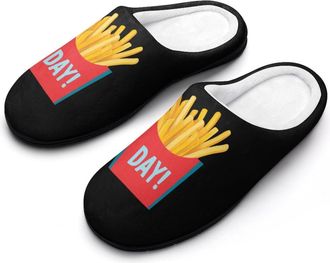 Generic French Fries Day Mens Slippers Comfortable And Non-slip Cotton Slipper Shoe for House