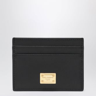 Dolce & Gabbana Black plong&eacute; calf leather card holder