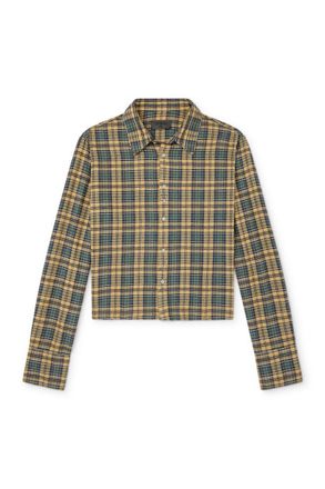 424 + HOORSENBUHS Checked Cotton-Blend Flannel Shirt