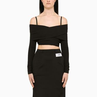 Dolce & Gabbana Black top with boat neckline